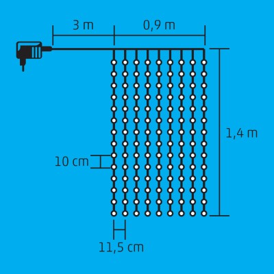 LED-es fényfüggöny - KIN 126C/WH